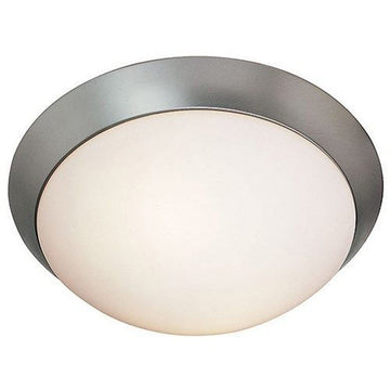 Cobalt - 1-Light 11"dia Flush Mount - Brushed Steel Finish - Opal Glass Shade