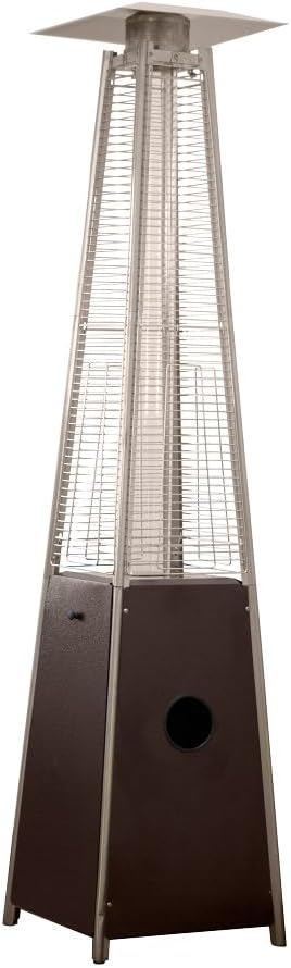 Pyramid Patio Heater, 49000BTU, Hammered Bronze, Variable Control, Wheels Included, Anti-Tilt Protection, Flame-out