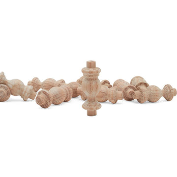 Wooden Baluster Spindles 1-1/2", Pack of 100 Oak Wood Spindles for Crafts, Woodworking, and Furniture