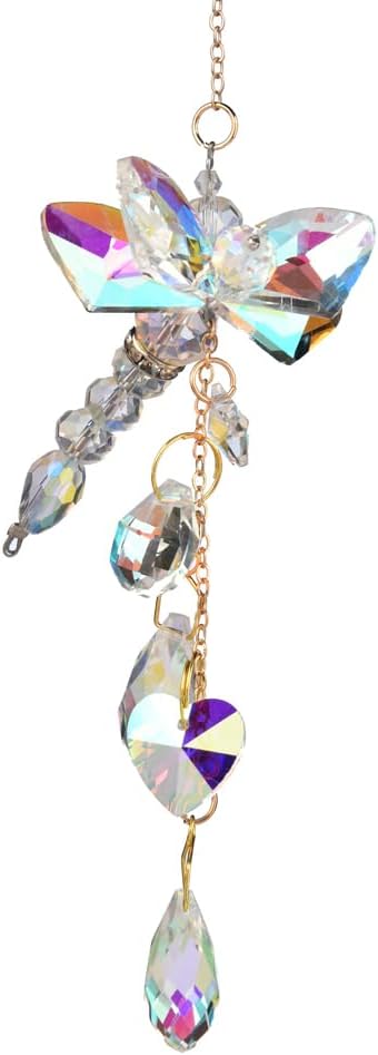 Hanging Prism Dragonfly Sun Catchers Indoor Window Rainbow Maker Sparkling Crystal Decor Sunlight Suncatcher