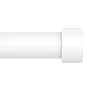 White Extra Long Curtain Rod 30 to 226 inch, Heavy Duty Curtain Rods for Windows with Modern End Caps, 1 inch Drapery