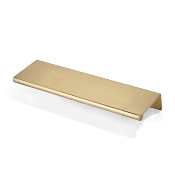 10 Pack 5 inch(128mm) Hole Center Brushed Brass Finger Edge Pull Solid Zinc Drawer Pull Warm Brass Hidden Edge