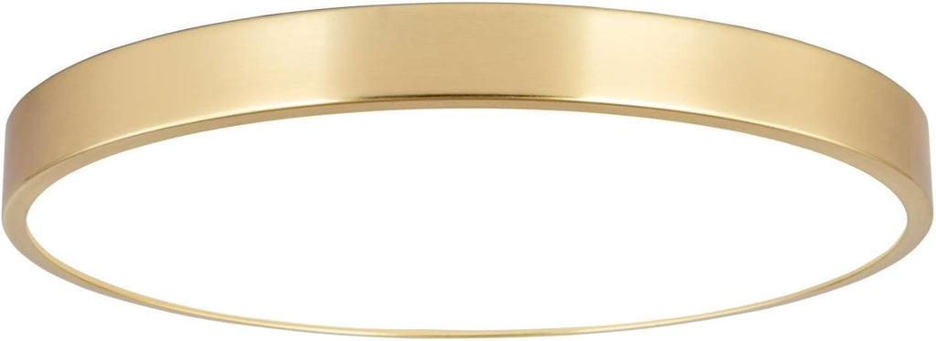 12 Inch Brushed Gold Metal Flush Mount LED Ceiling Light, 3000-5000K 20W Thin Round Modern Low Profile Ceiling Light