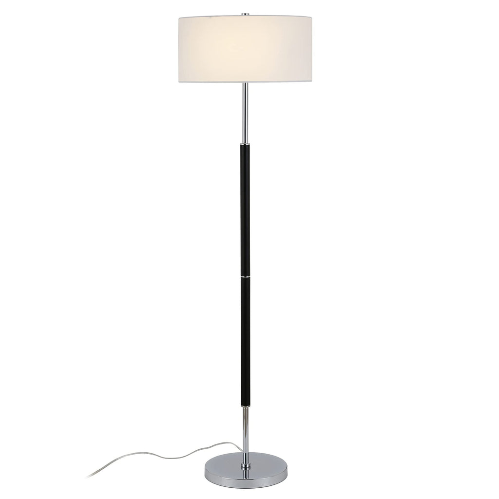 61" Modern 2-Light Floor Lamp, Flat Black