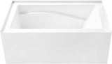 VTAM5432L22D 54-Inch Anti-Skid Acrylic 3-Wall Alcove Tub with Left Hand Drain, Glossy White