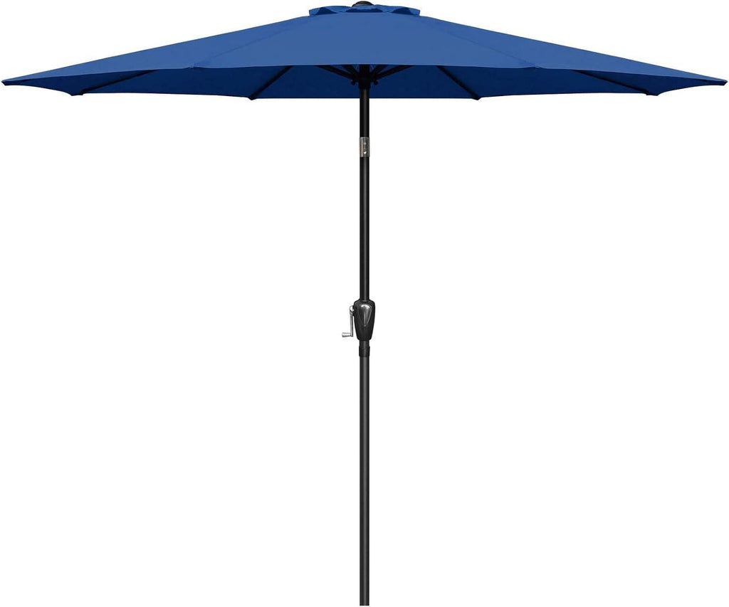 9' Patio Umbrella Outdoor Table Market Yard Umbrella with Push Button Tilt/Crank - Blue