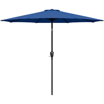 7.5' Patio Umbrella Outdoor Table Market Yard Umbrella with Push Button Tilt/Crank, 6 Sturdy Ribs for Garden, Deck