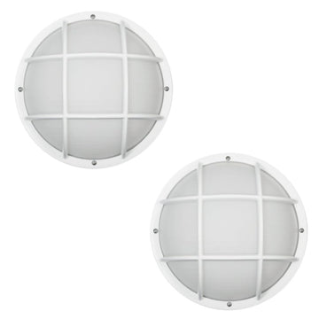 Nautical S772WF Round Outdoor Wall/Ceiling Mount Light - Black or White, Composite, Frosted Polycarbonate Diffuser