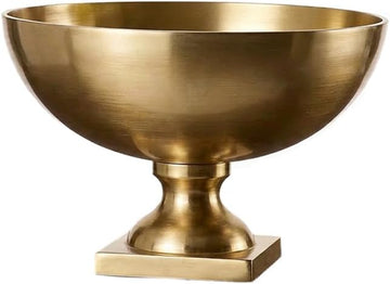Antique Brass Pedestal Bowl, Vintage Wedding Centerpiece, Fruit, Treats Holder, Flower Vase for Dining Table, Entry