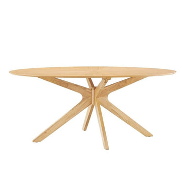 Crossroads 71" Oval Wood Dining Table, Oak