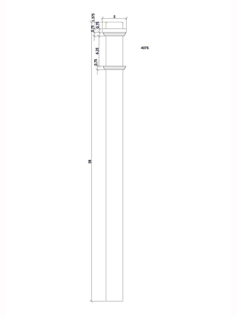 SP-4075S Solid Poplar Plain Box Newel Post
