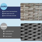 7-Piece PE Rattan Outdoor Patio Furniture Set - Dining | Grey with Thick Cushions for Backyard, Garden & Porch