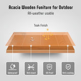 4-Piece Acacia Wood Outdoor Patio Furniture Set - Conversation for Backyard, Garden & Porch