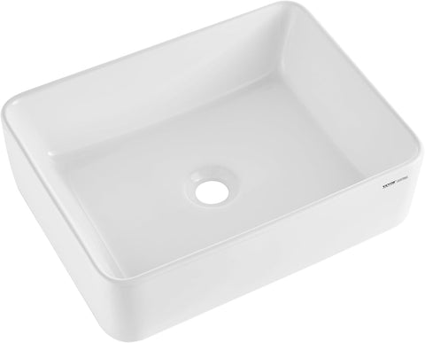 Rectangle Vessel Sink, 19" x 14.7" Countertop, White Ceramic Above Counter, Modern Style, Bright and Elegant, Well-Packaged for Bathroom, Hotel, Toilet A131-B0DG8L2PQZ
