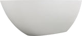 59 Inches Stone Resin Freestanding Soaking Bathtub, Handcrafted Solid Surface Flat Bottom Tub In Matte White, Cupc