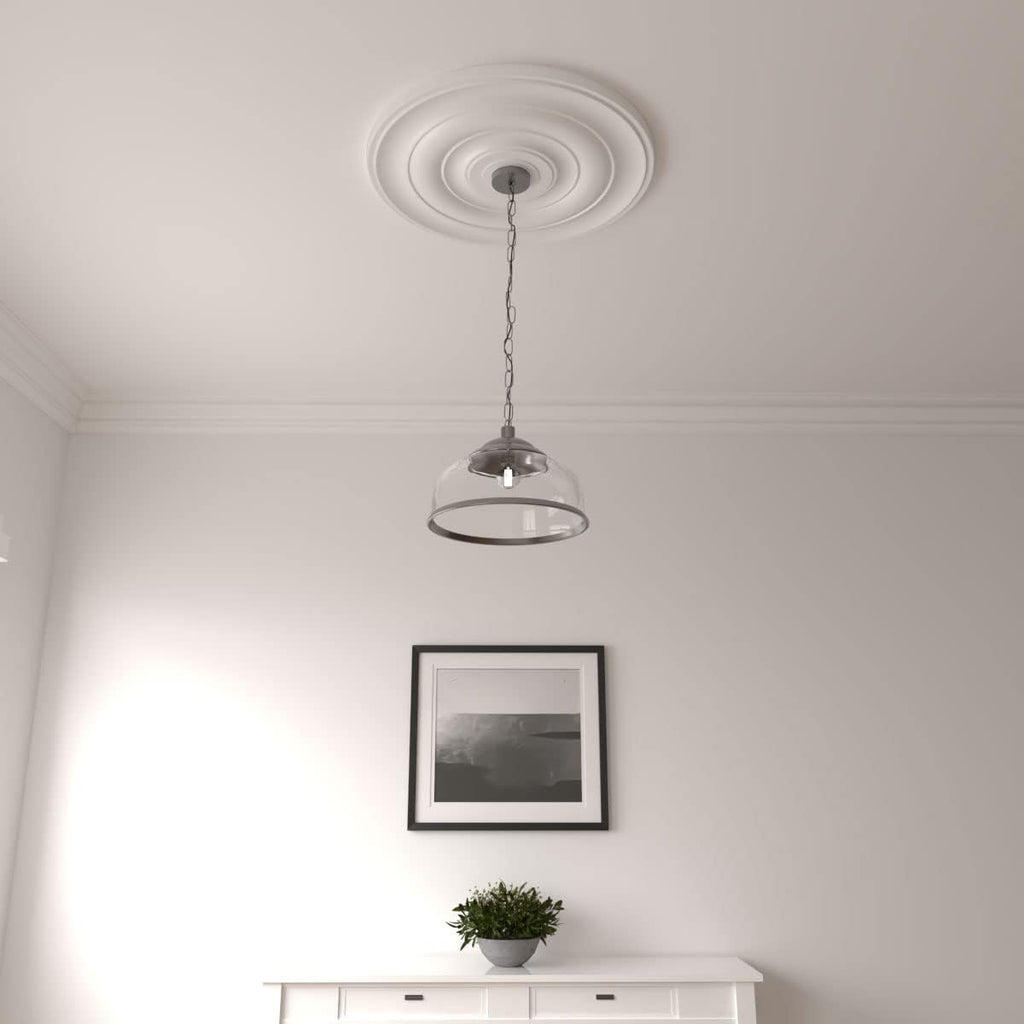 Jefferson Ceiling Medallion, 26 1/2"OD x 3 5/8"ID x 1 1/2"P (Fits Canopies up to 5"), Factory Primed