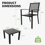 3-Piece Outdoor Patio Furniture Set - Bistro | Black for Backyard, Garden & Porch