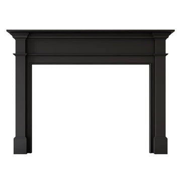 Lakeport Traditional Wood Fireplace Mantel Surround Kit, Black with 56 Inch Opening | Elegant Design with Decorative