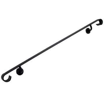 Wall Handrail Wrought Iron, Stair Handrail Safety Non-Slip and Rust Resistant, Wall Mount Handrail Fits 4-5 Steps for