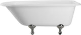Heritage 54 Inch Cast Iron Clawfoot Tub and Shower Package - White/Chrome Feet & Fixtures