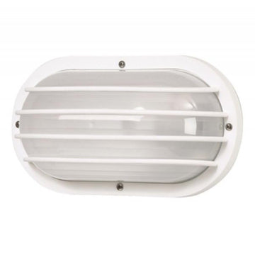 Nautical Oblong Outdoor Wall Mount Light - Black or White, Composite, Frosted Diffuser - LED Bulb Included