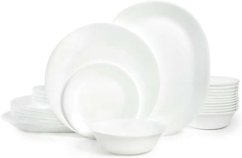 Vitrelle 38-Piece Service for 12 Dinnerware Set, Triple Layer Glass and Chip Resistant