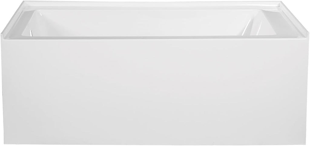 VTAP603222L Aqua Eden 60-Inch Acrylic Alcove Tub with Left Hand Drain Hole, L 60" x W 32" x H 21-5/8"D, White