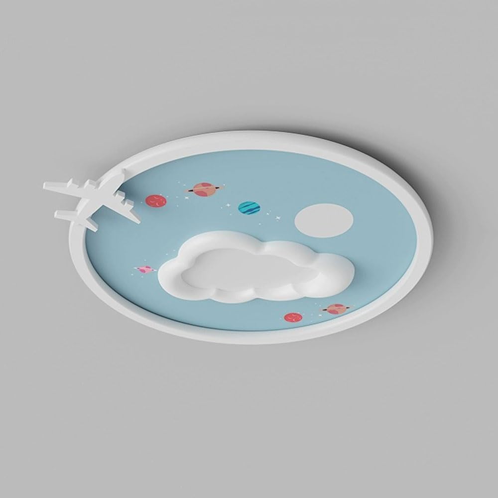 Nordic White Cloud Kids Flush Mount Ceiling Light Fixture Modern Cartoon Airplane Bedroom Close to Ceiling Lamp Mid