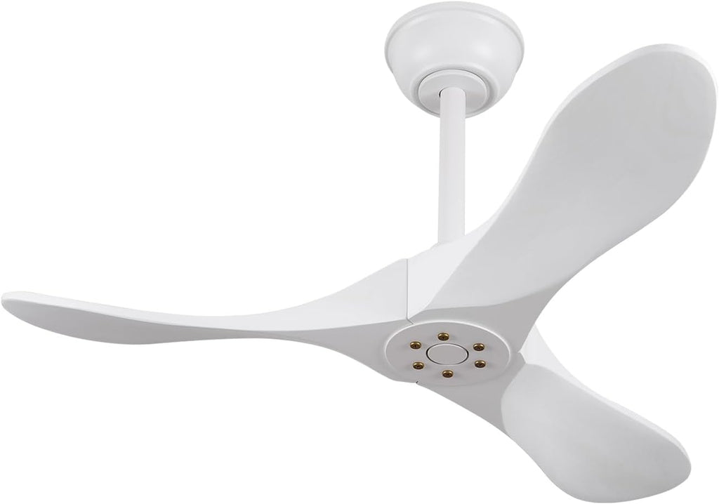 Inspired Maverick Style 36 Inch Solid Wood Ceiling Fan with Remote,White Ceiling Fan no Light,6 Speeds,Noiseless,Reversible DC Motor,Modern Ceiling Fans without Lights for Outdoor Indoor Bedroom Farmhouse,Patios A101-B0DFTDTVZZ