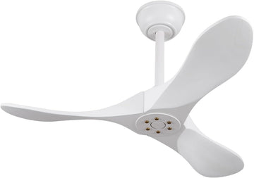 Inspired Maverick Style 36 Inch Solid Wood Ceiling Fan with Remote,White Ceiling Fan no Light,6 Speeds,Noiseless,Reversible DC Motor,Modern Ceiling Fans without Lights for Outdoor Indoor Bedroom Farmhouse,Patios A101-B0DFTDTVZZ