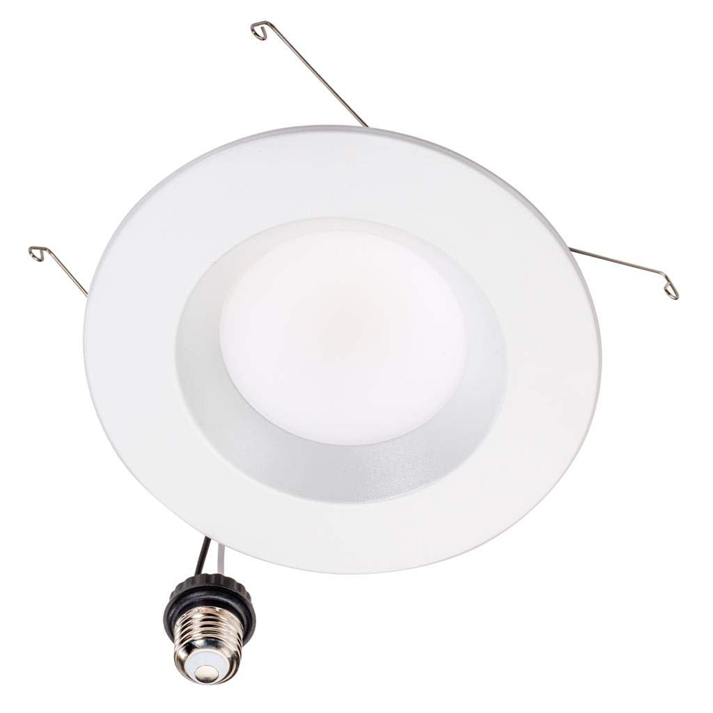 Round 6 Inch LED Recessed Retrofit Downlight, 11 W, Smooth Trim, CCT Selectable 2700K,3000K,3500K,4000K,5000K, White