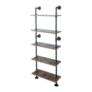 5 Tier 67inch Industrial Pipe Shelving, Shelves Shelf Rustic Tier Black in