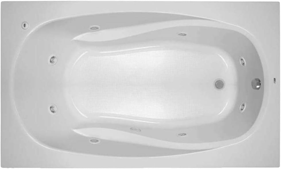 PFWPLUSA7242 Lansford 72" x 42" Whirlpool Bathtub with 8 Hydro Jets and EasyCare Acrylic - Drop In or Alcove