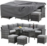 7-Piece Wicker Outdoor Patio Furniture Set | Grey All-Weather Resistant for Patio, Garden & Porch