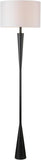 67224 70" Floor Lamp, Matte Black Finish, White Fabric Shade, Modern Tapered Frame, E26 Base