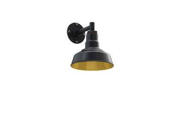Dusk to Dawn | Hawthorne Barn Light | Outdoor Wall Mounted | 8 in Dome | 6 in Straight Arm| Small Farmhouse Light