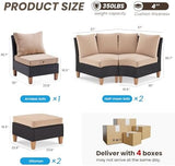 7-Piece Wicker Outdoor Patio Furniture Set - Conversation | All-Weather Resistant for Backyard, Garden & Porch