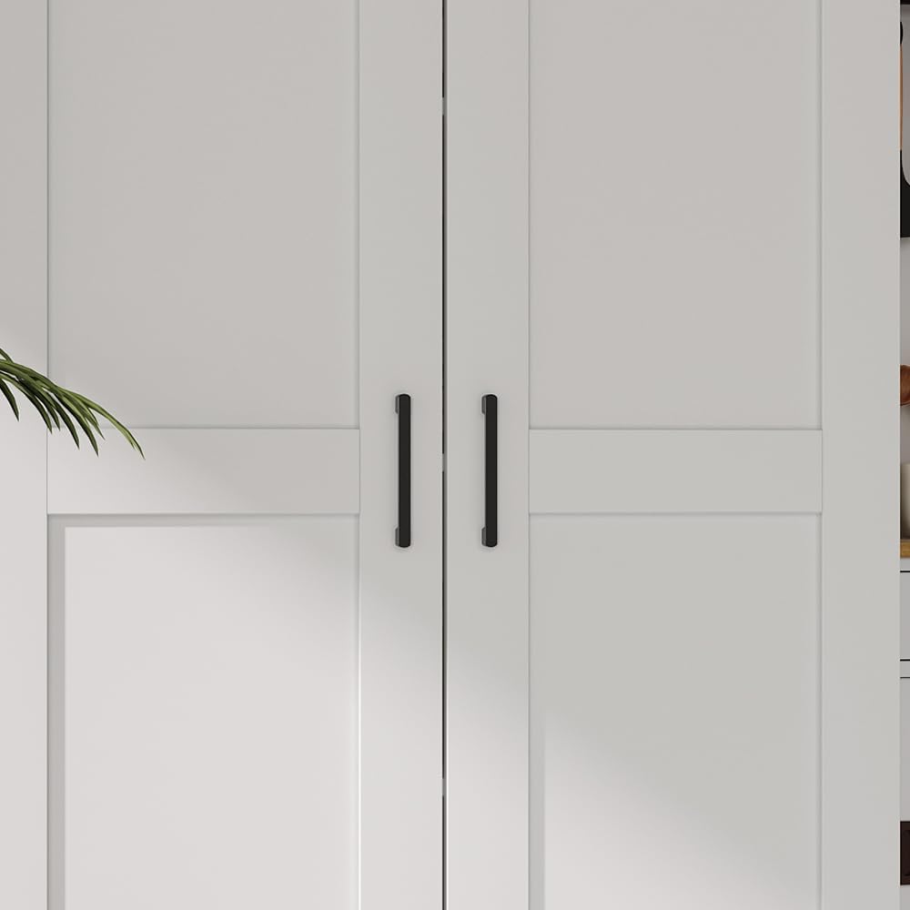 White Tall Kitchen Pantry Cabinet Organizers and Storage with Doors and Adjustable Shelves,Wood Large Gabinetes Para