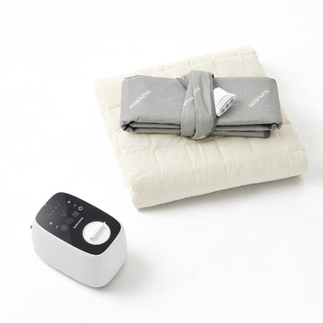 EQM350 Water Heated Mattress Pad Twin Size, Fast Heating Water Bed Warmer, Dual-Zone Temp Control, Low EMF, Water