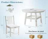 5-Piece HDPE Outdoor Patio Furniture Set - Dining | White All-Weather Resistant for Backyard, Garden & Porch