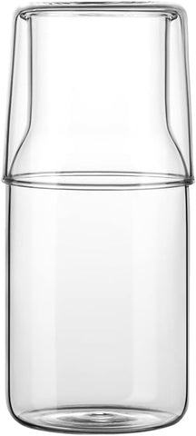 Bedside Water Carafe Set with Tumbler Glass Set Nightstand, Glass Mouthwash Bottle ,Household Glass Juice Water