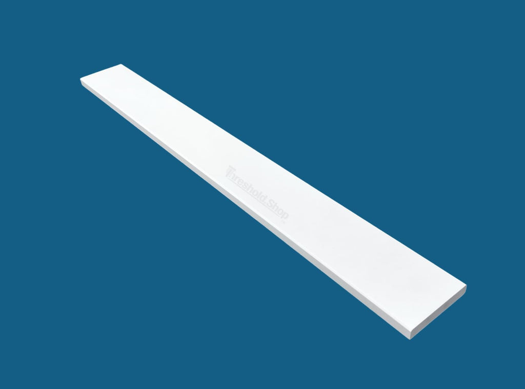Super White Engineered Marble Threshold for Shower Curb, Bathroom Vanity Backsplash, Window Sill (4" x 36")