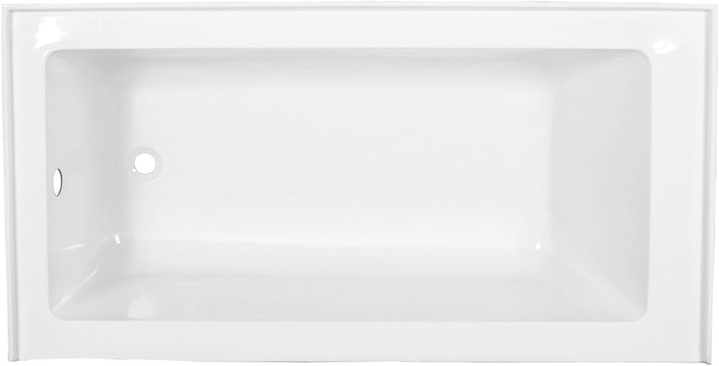 VTAP603222L Aqua Eden 60-Inch Acrylic Alcove Tub with Left Hand Drain Hole, L 60" x W 32" x H 21-5/8"D, White