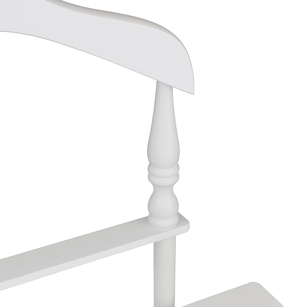 Sakura Twin Valet with Wooden Hanger, Trouser Bar & Tie Bar, White