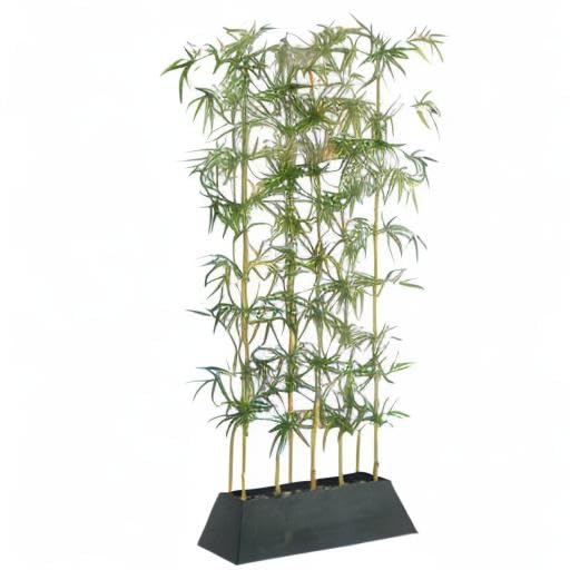 Artificial 96" Tall Silk Bamboo Tree Screen with Wood Planter