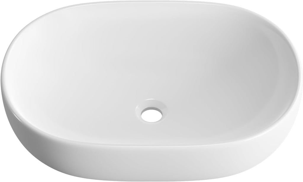 Large Bathroom Vessel Sinks, OCEALAGOON 24 x 16 Oval Bathroom Sink Bowls Above Counter