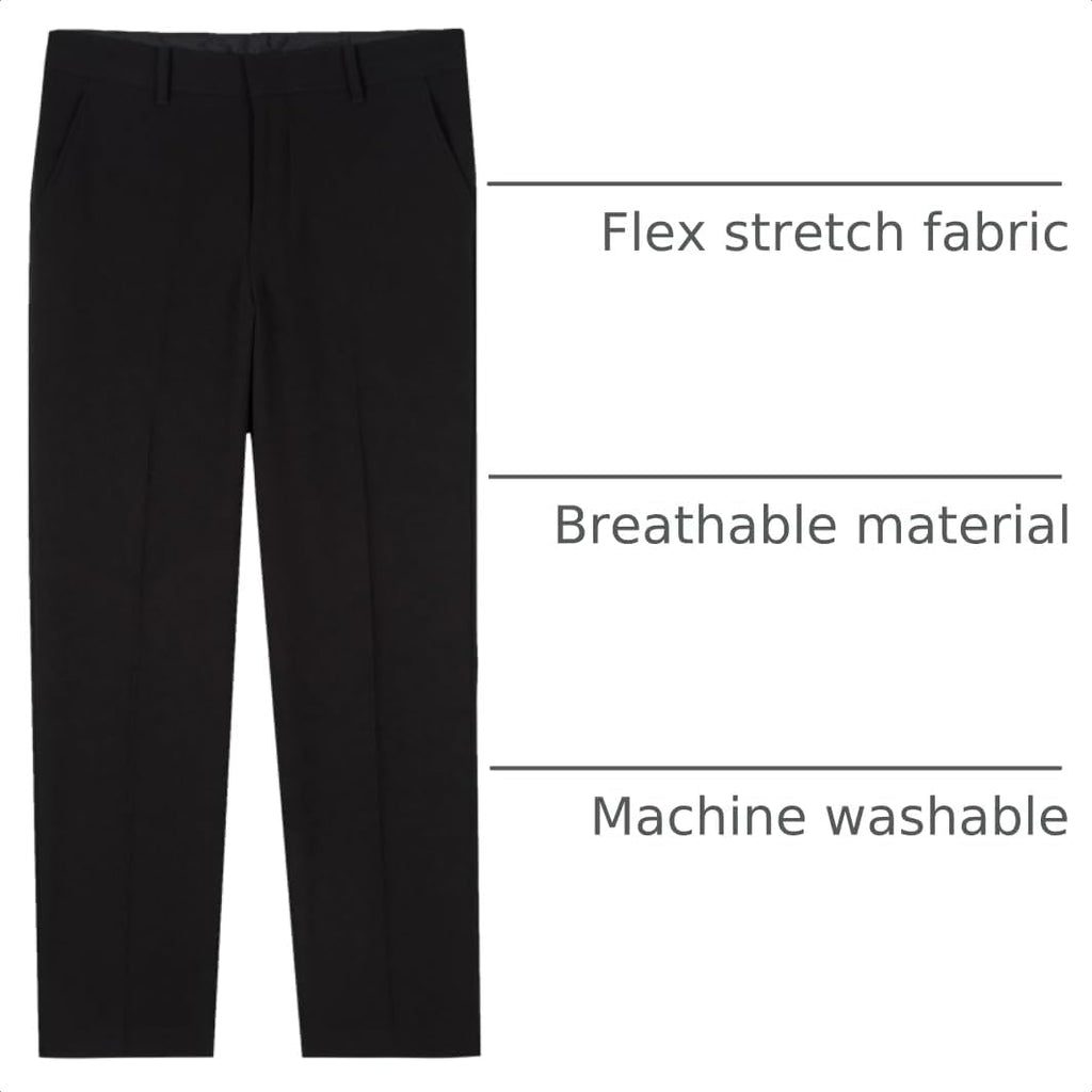 Boys Flex Stretch Flat Front Dress Pants