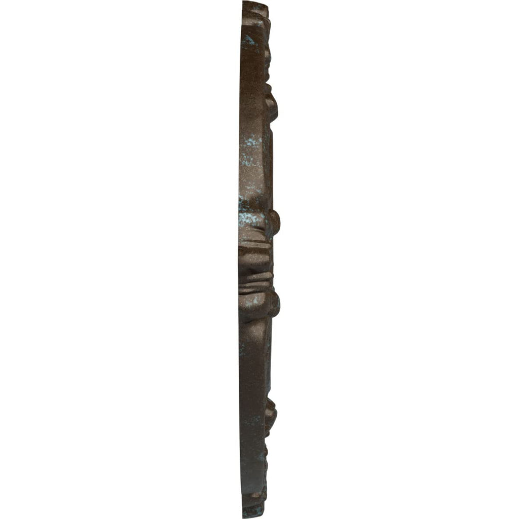 9" x 4-1/8" x 5/8" Benson Ceiling Medallion, Bronze Blue Patina