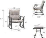 3-Piece Outdoor Patio Furniture Set - Bistro | Gray for Backyard, Garden & Porch