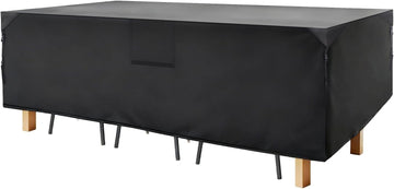 Patio Furniture Covers Waterproof 108"L x 82"W x 28"H, Black | Heavy-Duty 600D All-Weather Outdoor Furniture Cover